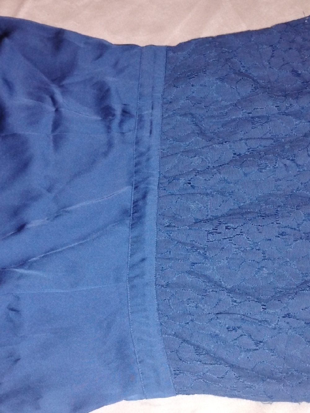 Blue Lace-Top Cap Sleeve Dress-Size 6 - Picture 8 of 16